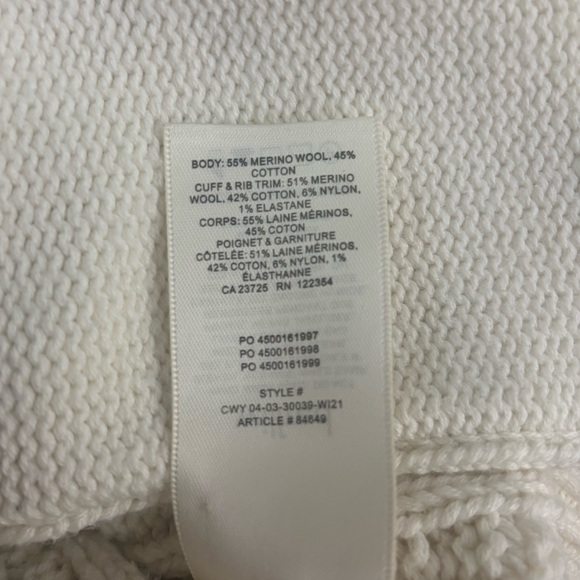 Aritzia Wilfred Cream Cable Knit Cardigan Women’s Size XS - Picture 11 of 11